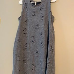 Light blue dress, cute rips, with pockets